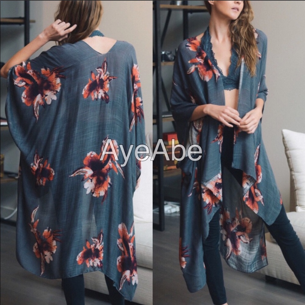 Kimono floral print cover up - Picture 3 of 6